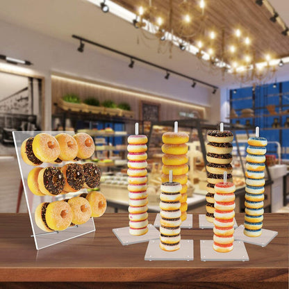 Transparent 9 Pillar Acrylic Donut Display Stand by HitMyNeed