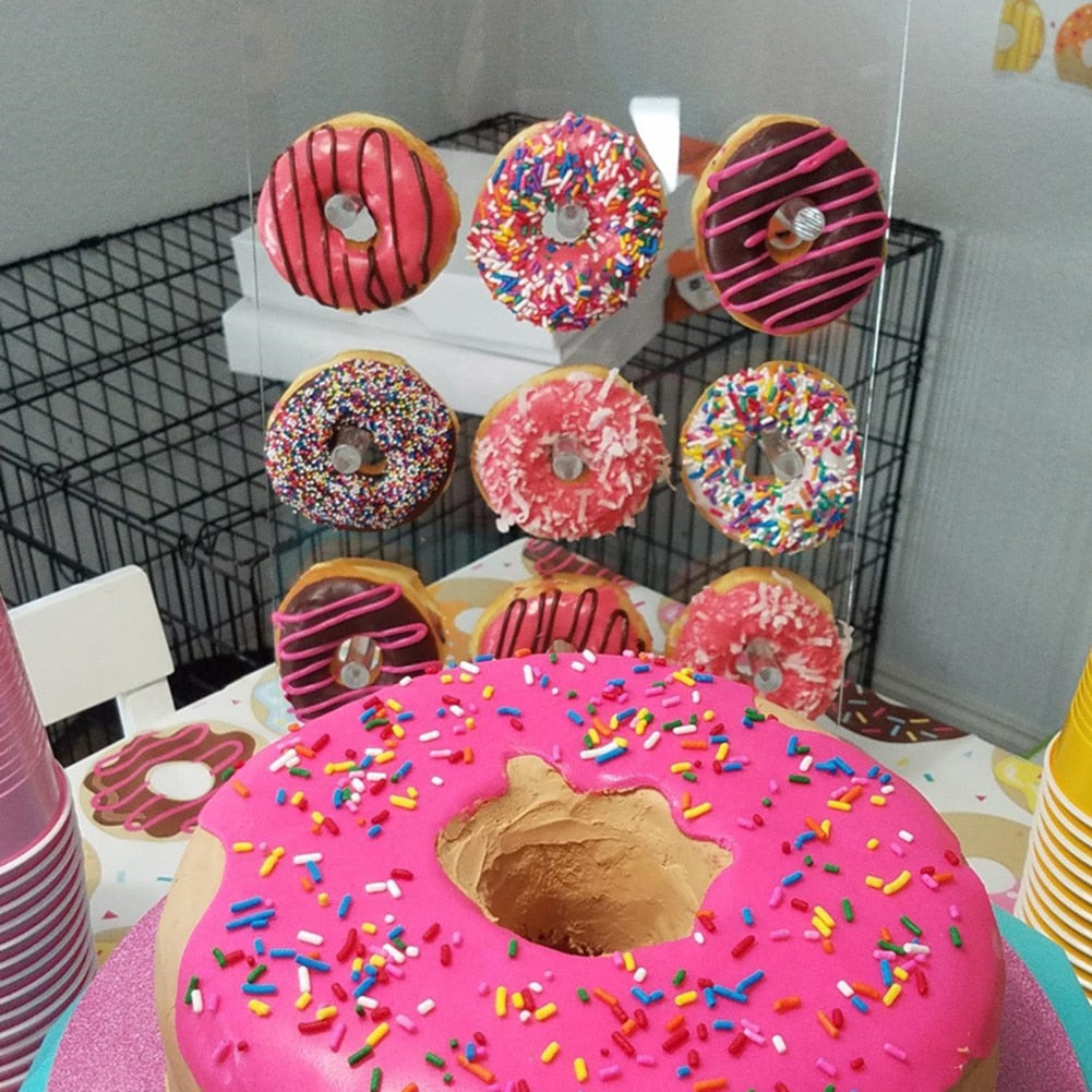 Transparent 9 Pillar Acrylic Donut Display Stand by HitMyNeed