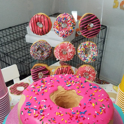 Transparent 9 Pillar Acrylic Donut Display Stand by HitMyNeed