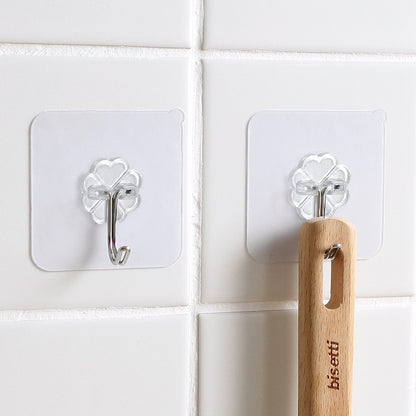 Transparent Adhesive Wall Hooks (10 Pack) by HitMyNeed