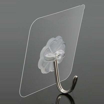 Transparent Adhesive Wall Hooks (10 Pack) by HitMyNeed