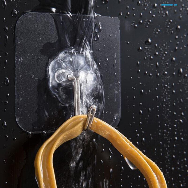 Transparent Adhesive Wall Hooks (40 Pack, 6x6cm) by HitMyNeed