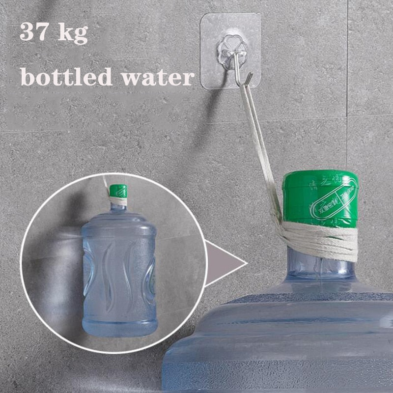 Transparent Adhesive Wall Hooks (40 Pack, 6x6cm) by HitMyNeed