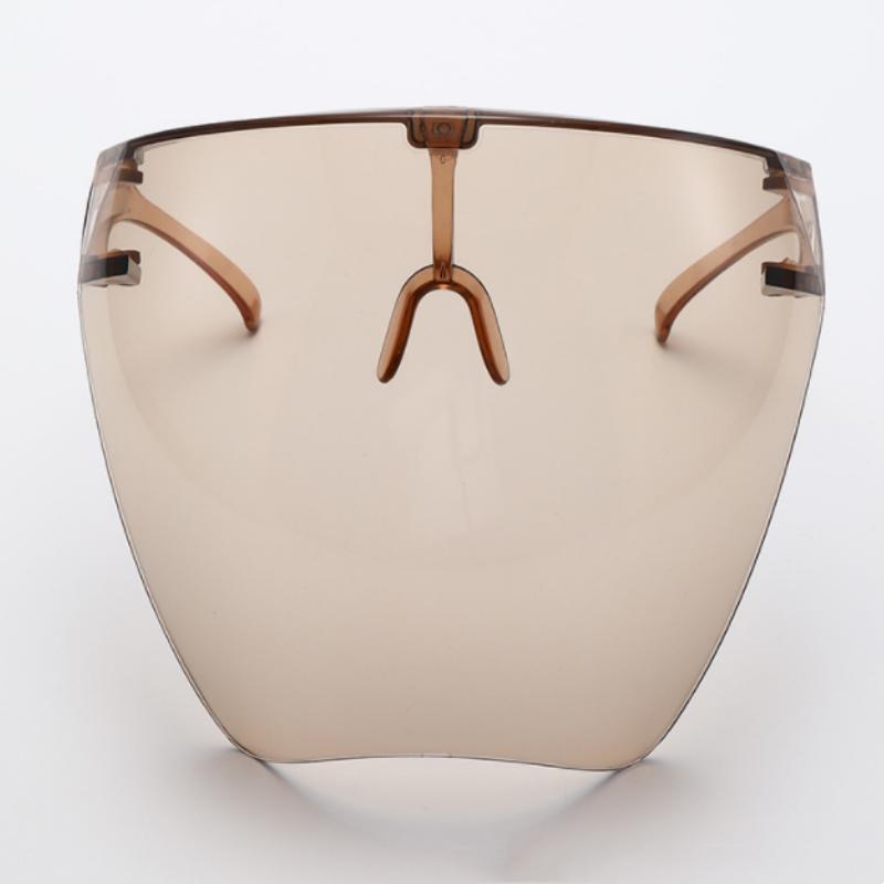 Transparent Anti-Fog Full Face Shield Glasses brown by HitMyNeed