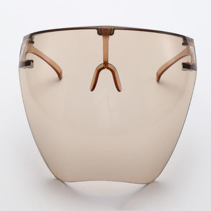 Transparent Anti-Fog Full Face Shield Glasses brown by HitMyNeed