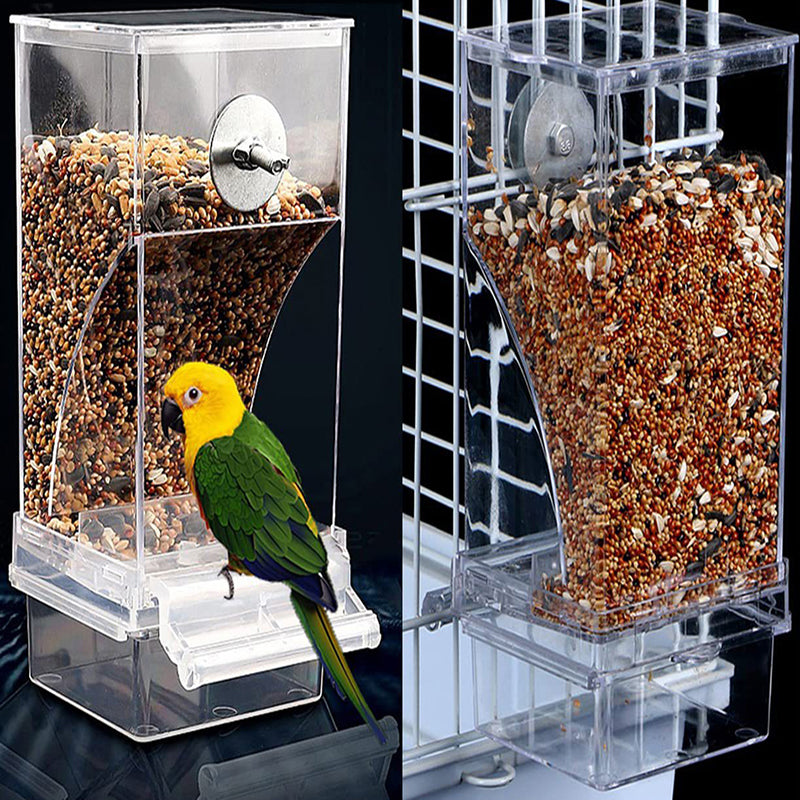 Transparent Automatic Bird Feeder with Waste Collector blue by HitMyNeed