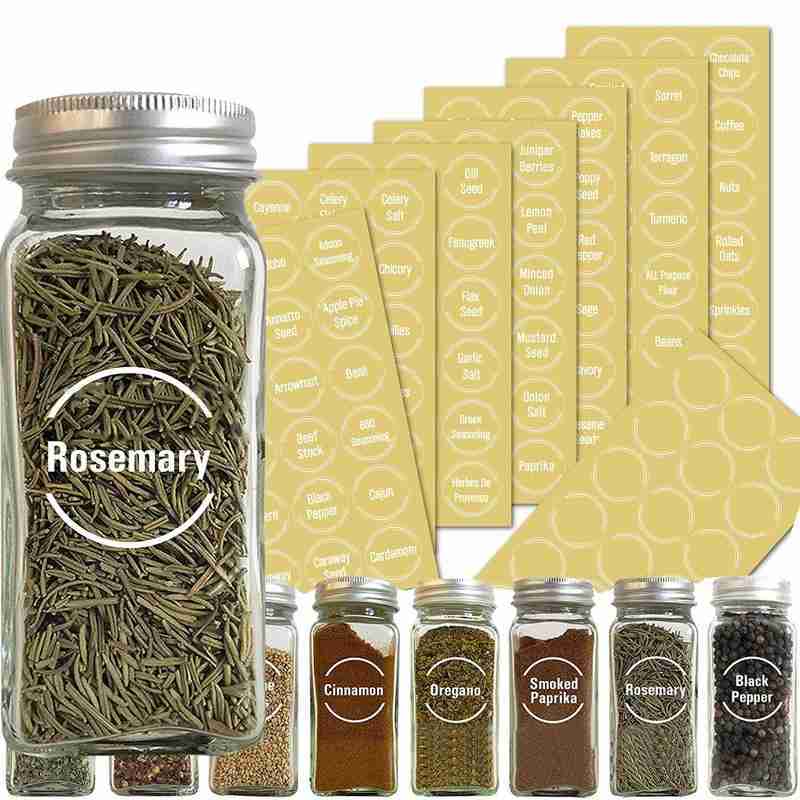 Transparent Bottle and Jar Label Stickers (144 Pcs) by HitMyNeed