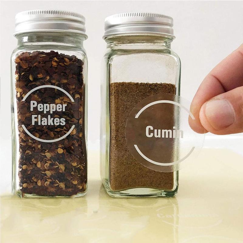 Transparent Bottle and Jar Label Stickers (144 Pcs) by HitMyNeed