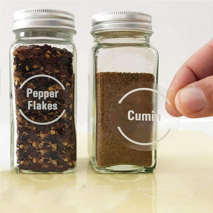 Transparent Bottle and Jar Label Stickers (144 Pcs) by HitMyNeed