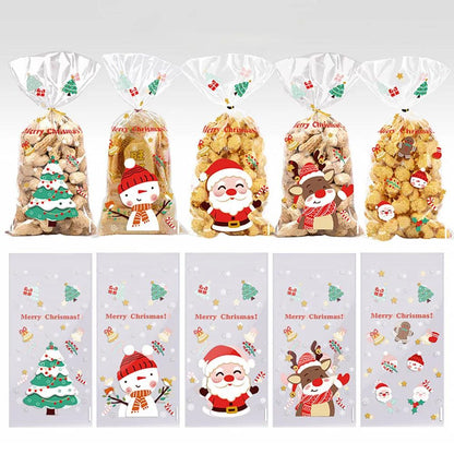 Transparent Christmas Snack Bags with Twist Ties by HitMyNeed
