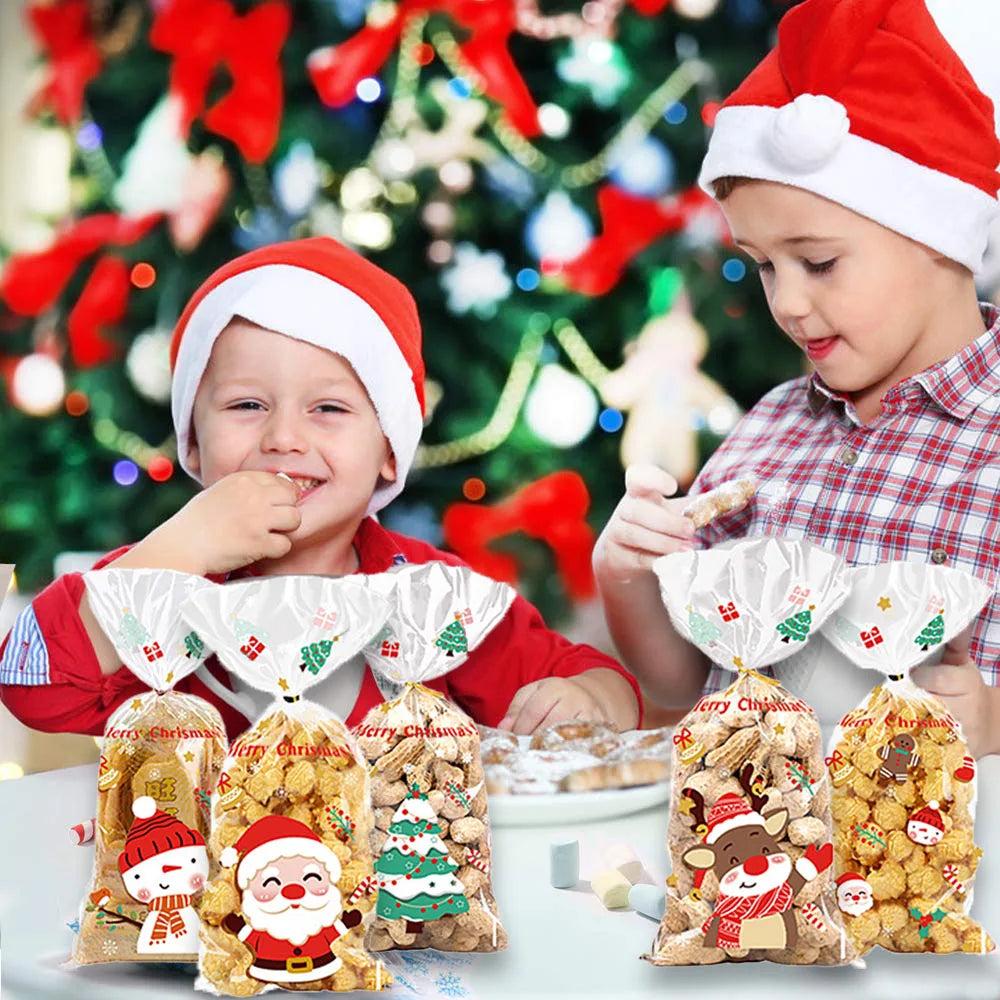 Transparent Christmas Snack Bags with Twist Ties by HitMyNeed