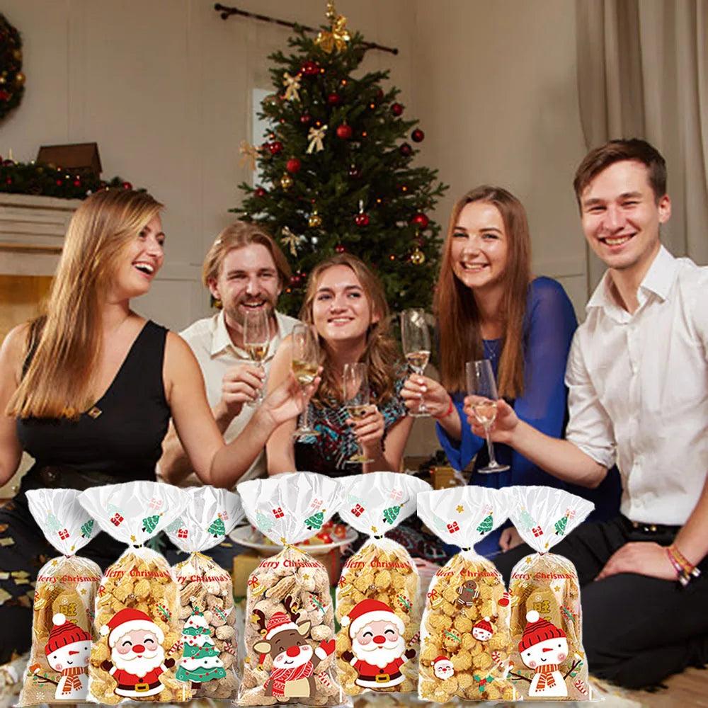 Transparent Christmas Snack Bags with Twist Ties by HitMyNeed