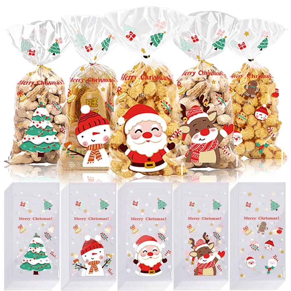 Transparent Christmas Snack Bags with Twist Ties bag-with-tie-a 100pcs by HitMyNeed