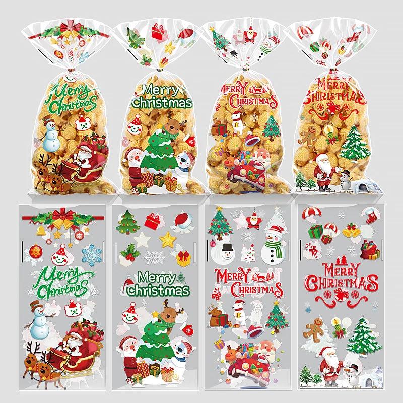 Transparent Christmas Snack Bags with Twist Ties bag-with-tie-c 100pcs by HitMyNeed