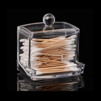 Transparent Cotton Buds Storage Holder with Lid by HitMyNeed