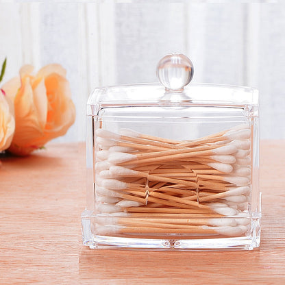 Transparent Cotton Buds Storage Holder with Lid by HitMyNeed