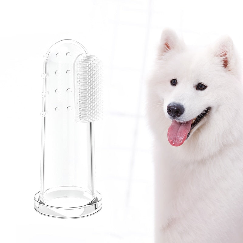 Transparent Dog Finger Toothbrush Set (4 Pcs) by HitMyNeed