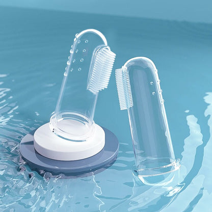 Transparent Dog Finger Toothbrush Set (4 Pcs) by HitMyNeed
