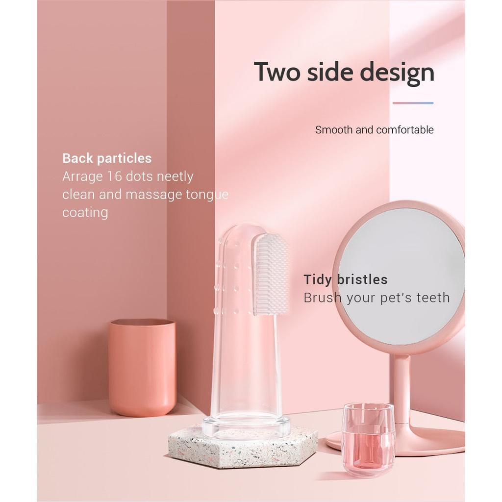 Transparent Dog Finger Toothbrush Set (4 Pcs) by HitMyNeed