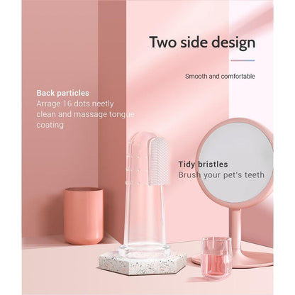 Transparent Dog Finger Toothbrush Set (4 Pcs) by HitMyNeed