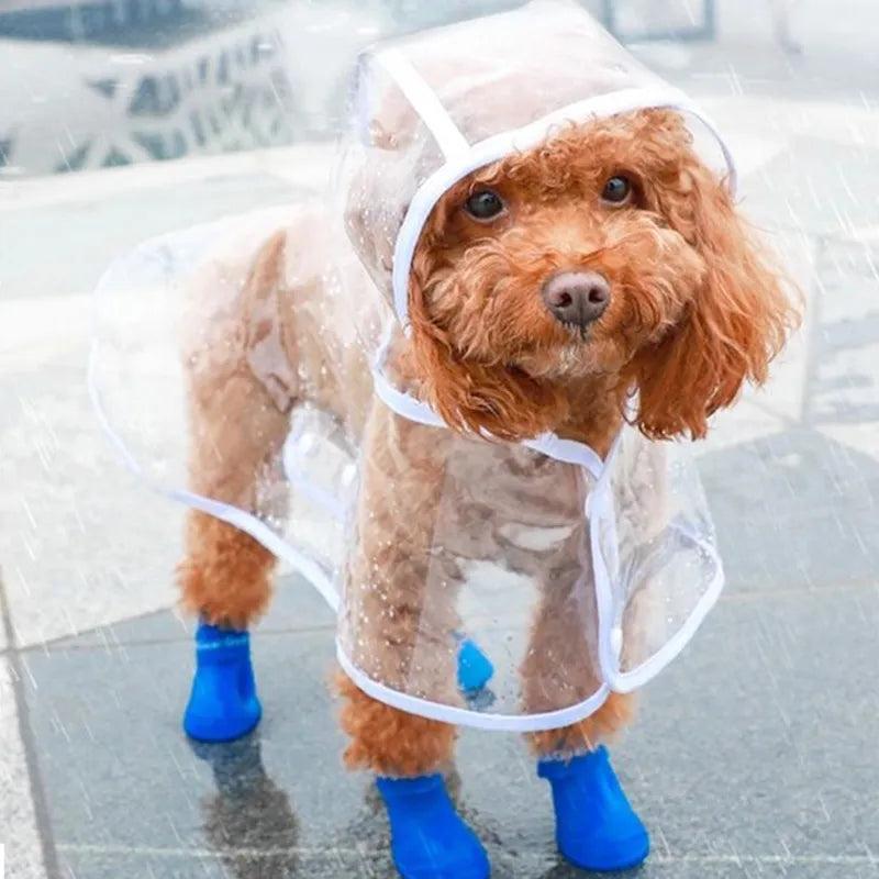Transparent Dog Raincoat with Leash Opening by HitMyNeed