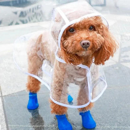 Transparent Dog Raincoat with Leash Opening by HitMyNeed