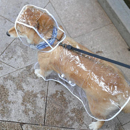 Transparent Dog Raincoat with Leash Opening by HitMyNeed