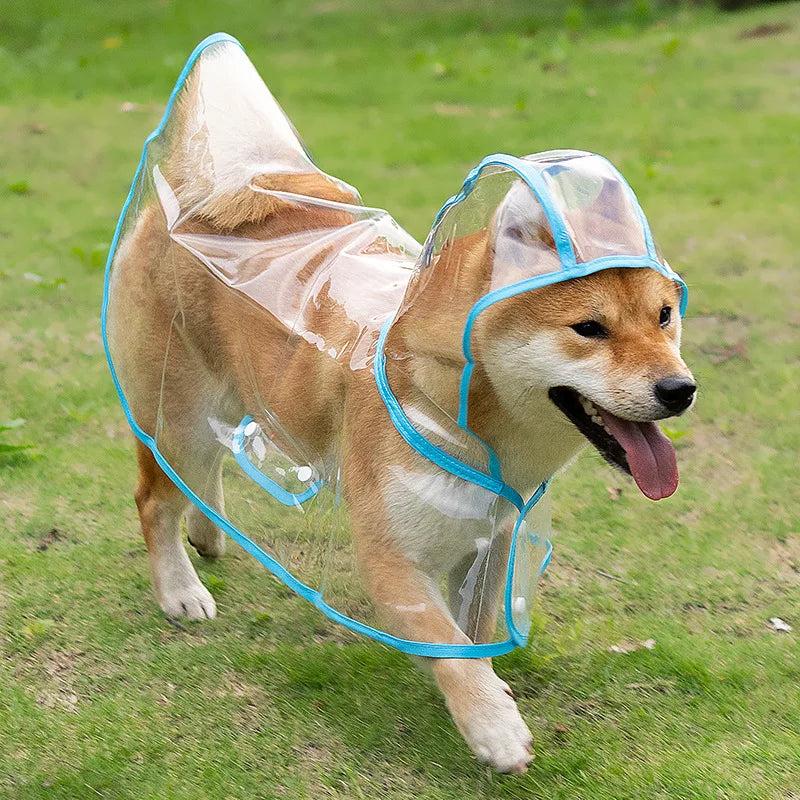 Transparent Dog Raincoat with Leash Opening by HitMyNeed