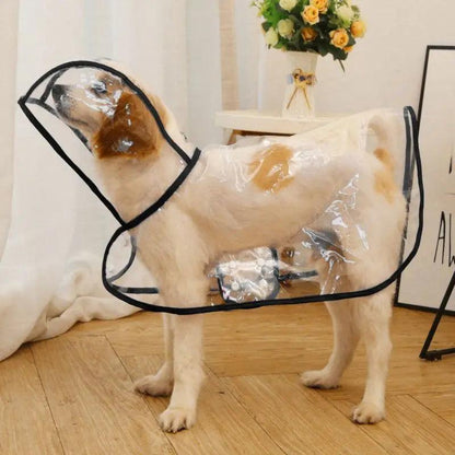 Transparent Dog Raincoat with Leash Opening black xs-suit-0-5-1-2kg by HitMyNeed