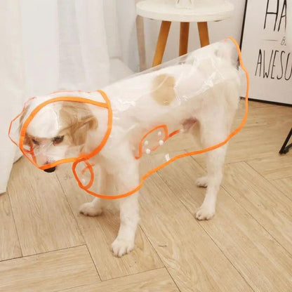 Transparent Dog Raincoat with Leash Opening orange xxl-suit-6-5-9kg by HitMyNeed