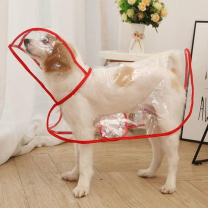 Transparent Dog Raincoat with Leash Opening red xxl-suit-6-5-9kg by HitMyNeed