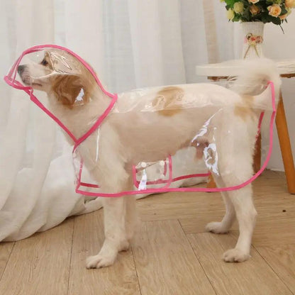 Transparent Dog Raincoat with Leash Opening rose xxl-suit-6-5-9kg by HitMyNeed