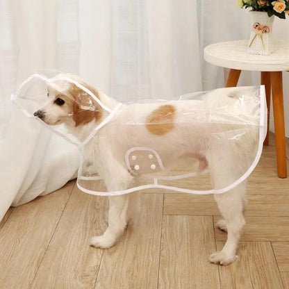 Transparent Dog Raincoat with Leash Opening white xxl-suit-6-5-9kg by HitMyNeed