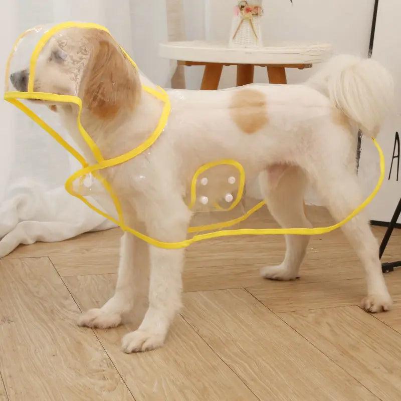 Transparent Dog Raincoat with Leash Opening yellow s-suit-1-2-2kg by HitMyNeed