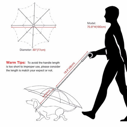 Transparent Dog Umbrella Leash with Built-In Chain by HitMyNeed