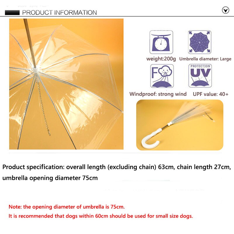 Transparent Dog Umbrella with Built‑In Leash by HitMyNeed