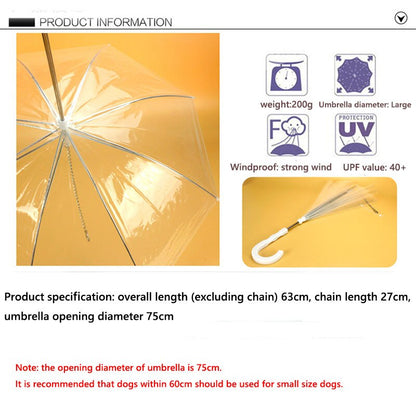 Transparent Dog Umbrella with Built‑In Leash by HitMyNeed