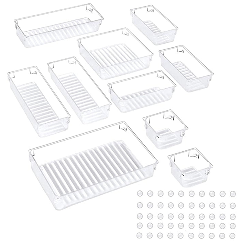 Transparent Drawer Organizer Set, 10 Piece by HitMyNeed
