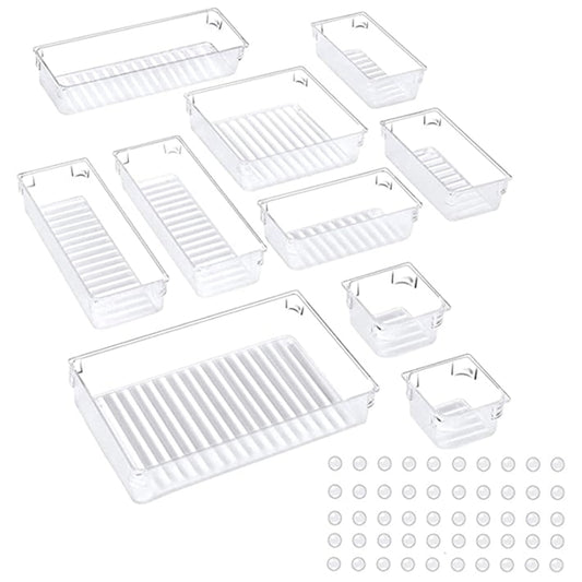 Transparent Drawer Organizer Set, 10 Piece by HitMyNeed