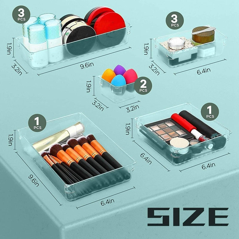 Transparent Drawer Organizer Set, 10 Piece by HitMyNeed