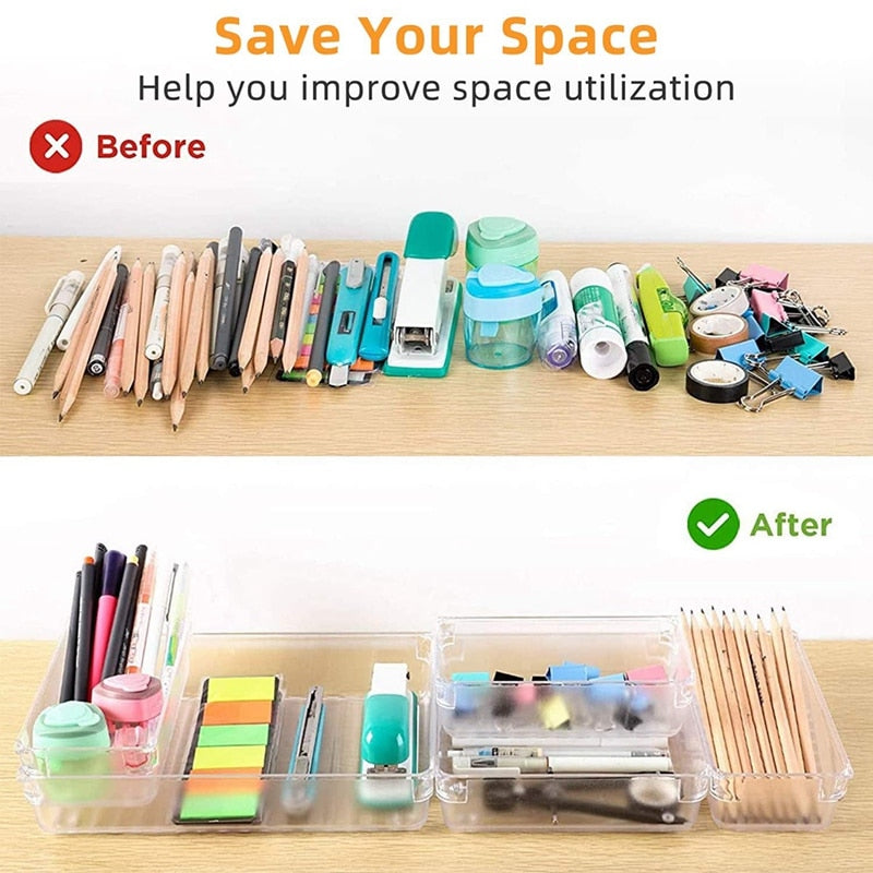Transparent Drawer Organizer Set, 10 Piece by HitMyNeed