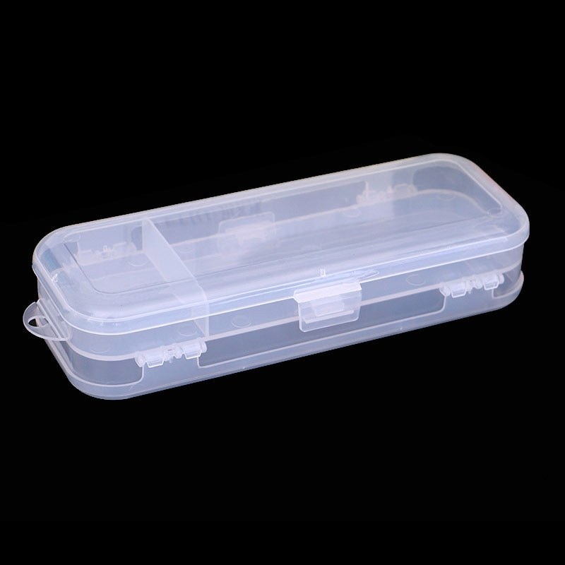 Transparent Dual-Compartment Plastic Pencil Case by HitMyNeed