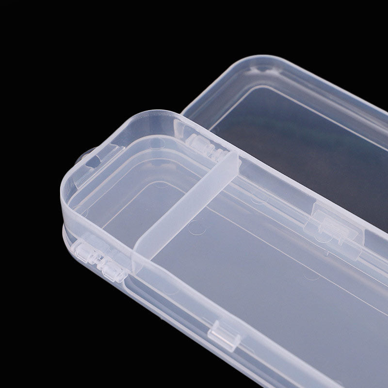 Transparent Dual-Compartment Plastic Pencil Case by HitMyNeed