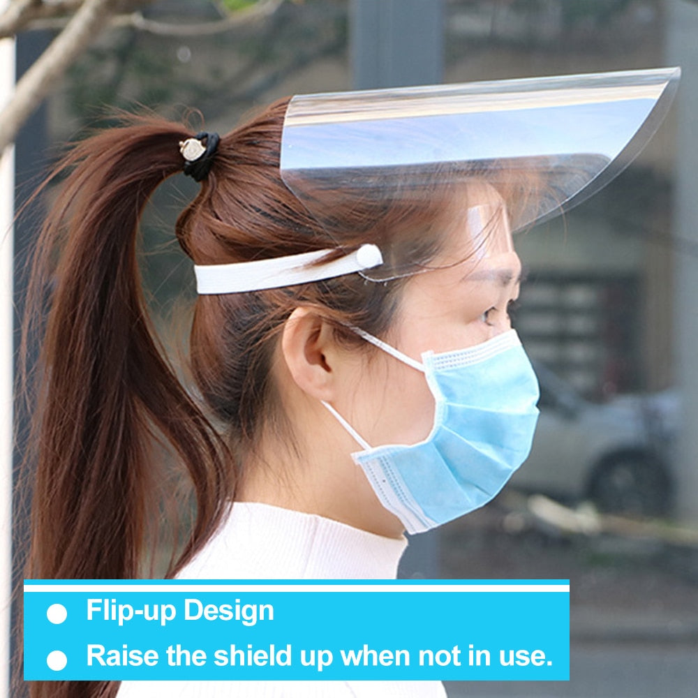 Transparent Full Face Shield with Flip-Up Visor by HitMyNeed