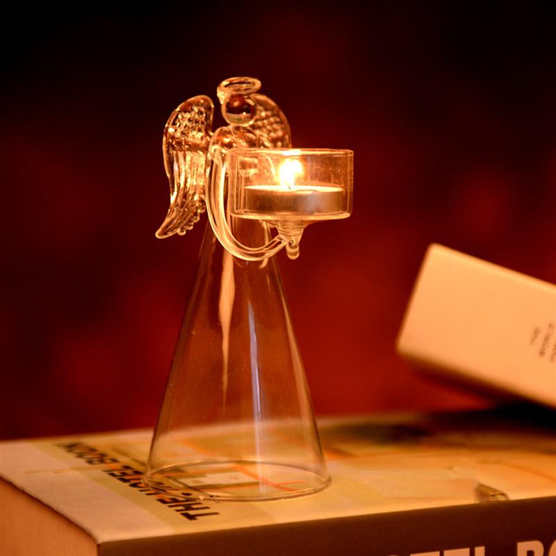 Transparent Glass Angel Tealight Candle Holder by HitMyNeed