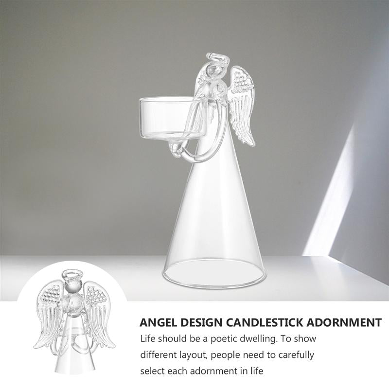Transparent Glass Angel Tealight Candle Holder by HitMyNeed