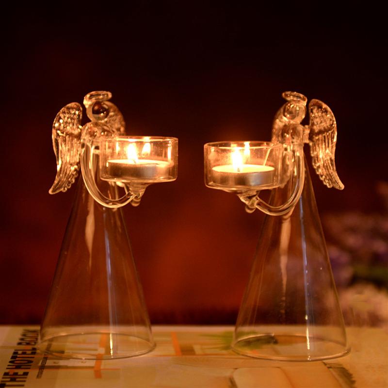 Transparent Glass Angel Tealight Candle Holder by HitMyNeed