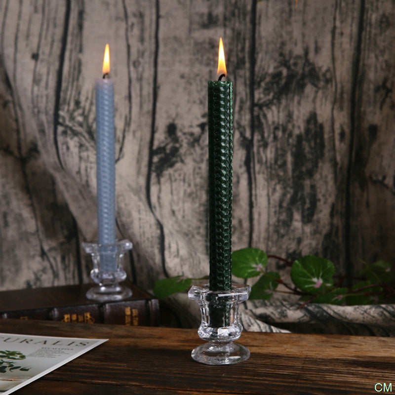 Transparent Glass Candlestick Holder by HitMyNeed