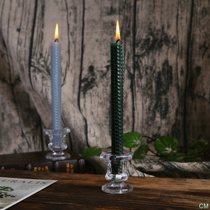 Transparent Glass Candlestick Holder by HitMyNeed