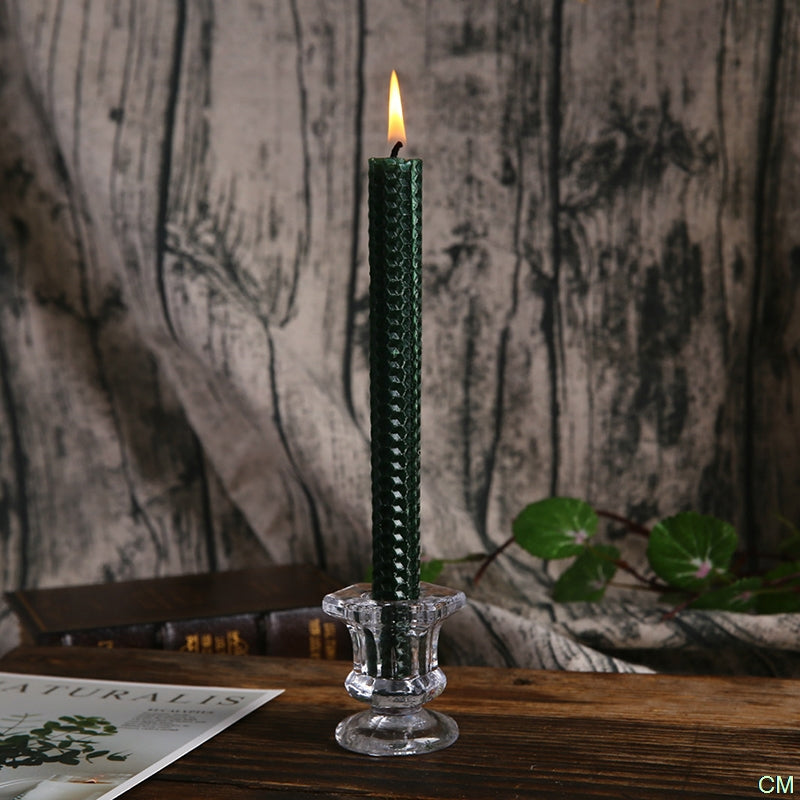 Transparent Glass Candlestick Holder by HitMyNeed